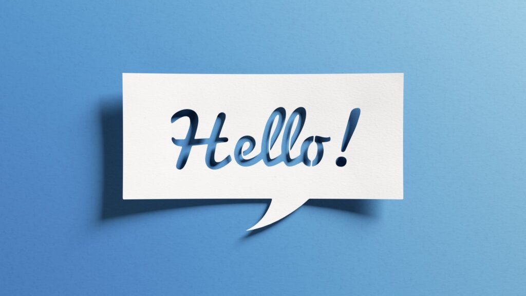A Hello sign